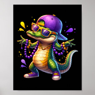 Mardi Gras Boys Men Alligator Mardi Gras  Poster