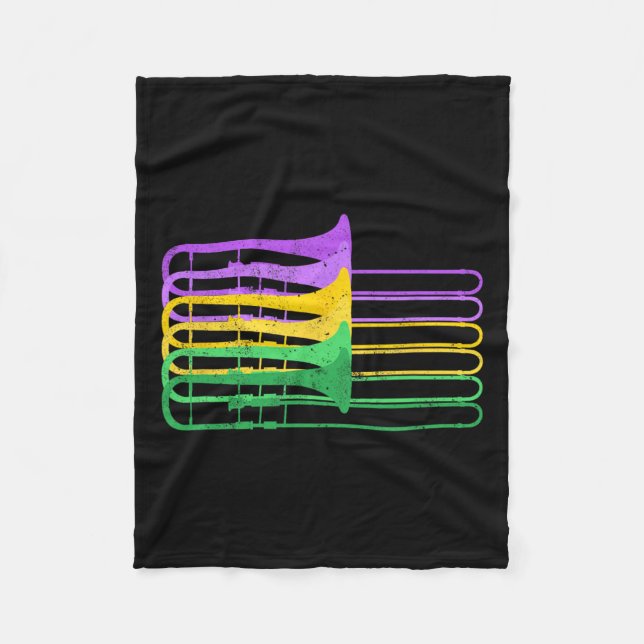 Mardi Gras Br Trombone Marching Orchestra  Fleece Blanket (Front)