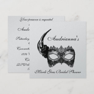 "Mardi Gras Bridal Shower" Invitation