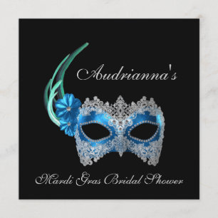 "Mardi Gras Bridal Shower" Invitation