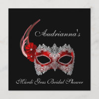 "Mardi Gras Bridal Shower" - Mask w/ Lace