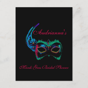 "Mardi Gras Bridal Shower"-Multiple Neon Colours[a Invitation