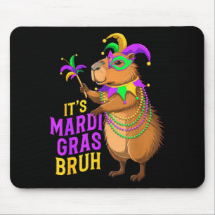 Mardi Gras Bruh Funny Capybara Festival Mouse Mat