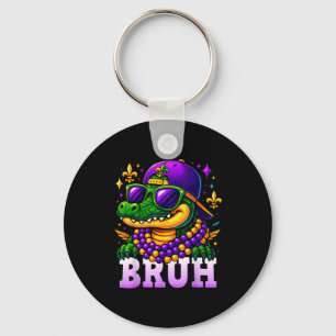 Mardi Gras Bruh Mardigator Alligator Costume Teens Key Ring