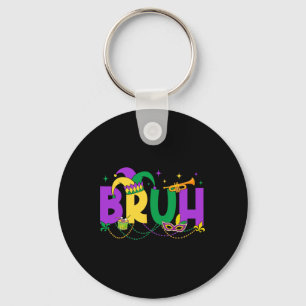 Mardi Gras Bruh Meme Mardi Gras Kids Teens Men Boy Key Ring