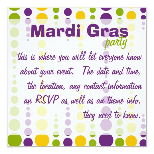 Mardi Gras Bubble Dots Card