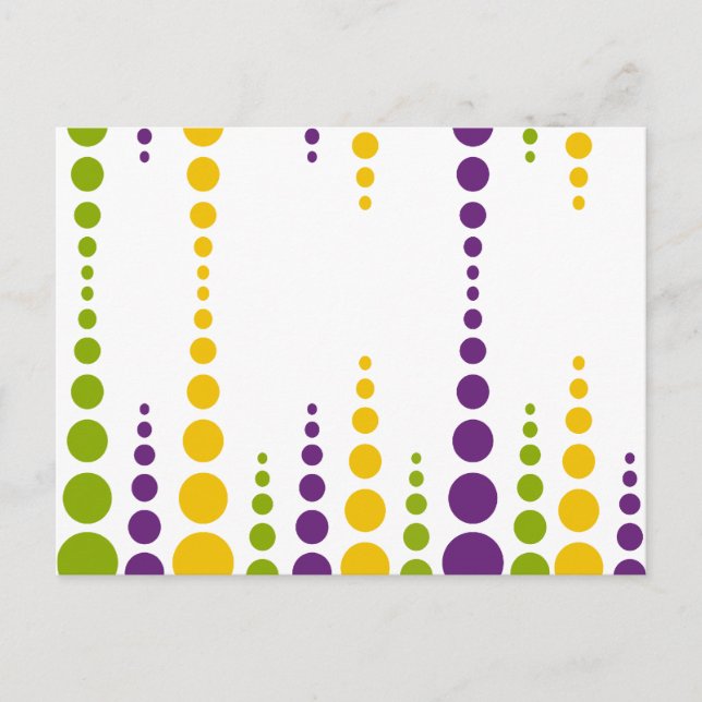 Mardi Gras Bubble Dots Postcard (Front)