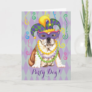 Mardi Gras Bulldog Card