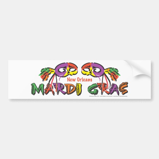 Mardi Gras Bumper Sticker (Front)