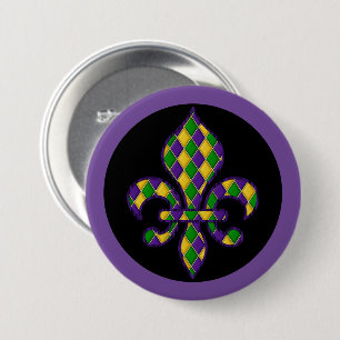Mardi Gras Button Pin