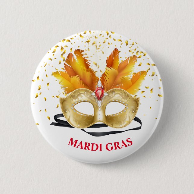 Mardi Gras Button Pin (Front)