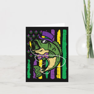 Mardi Gras Byb Fish Us Flag Patriot Fisherman Men Card