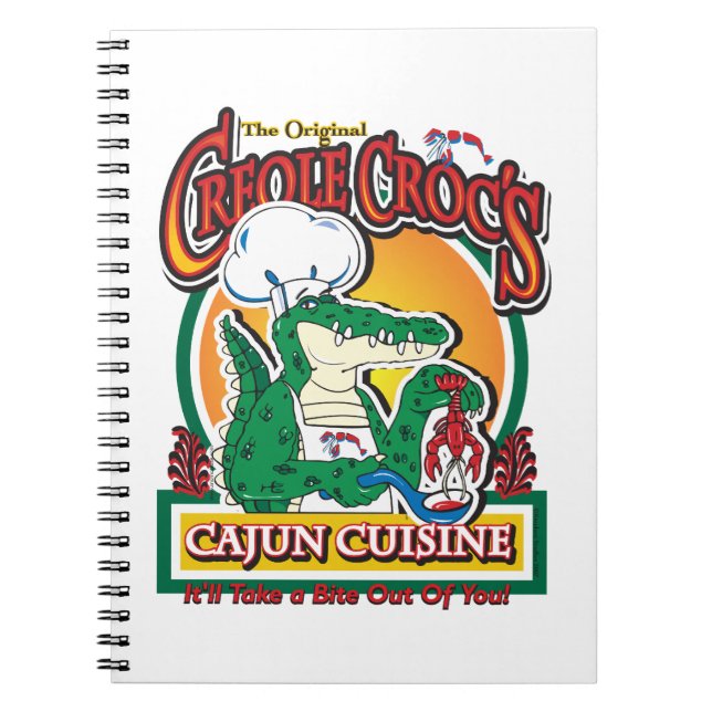 Mardi Gras Cajun Crocodile Notebook (Front)