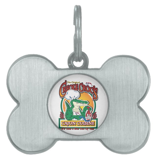 Mardi Gras Cajun Crocodile Pet Name Tag (Front)
