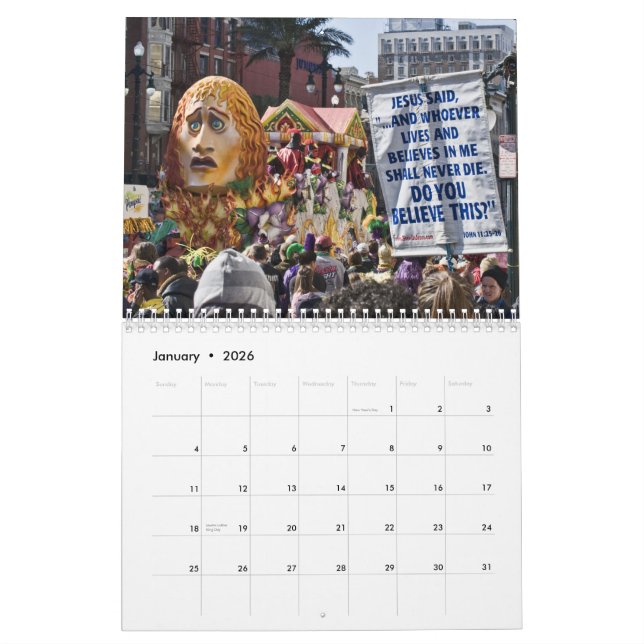 Mardi Gras Calendar (Jan 2026)