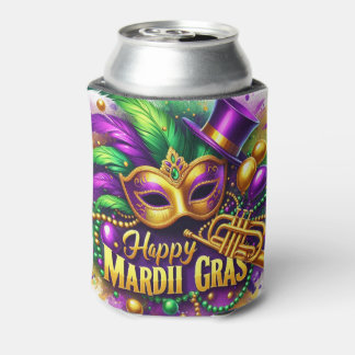 Mardi Gras Can Decor Can Cooler