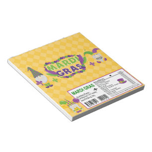 Mardi Gras Candy Bar Wrapper Party Favours Notepad