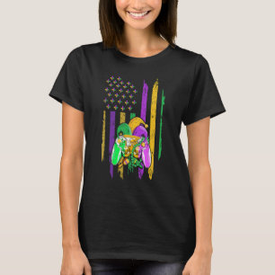 Mardi Gras Carnival Beads American Flag - Mardi Gr T-Shirt