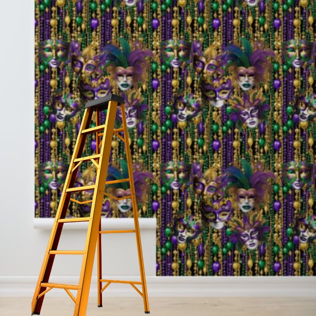 Mardi Gras Carnival Beads Masks Green Purple Gold  Wallpaper (Mardi Gras Carnival Beads Masks Green Purple Gold Wallpaper)