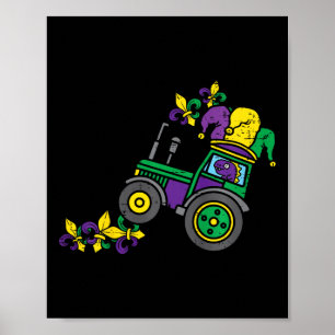 Mardi Gras Carnival Celebration Kids Jester Tracto Poster