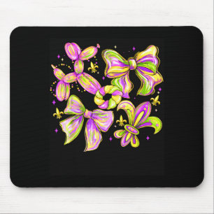 Mardi Gras Carnival Coquette Bow King Cake Fleur D Mouse Mat