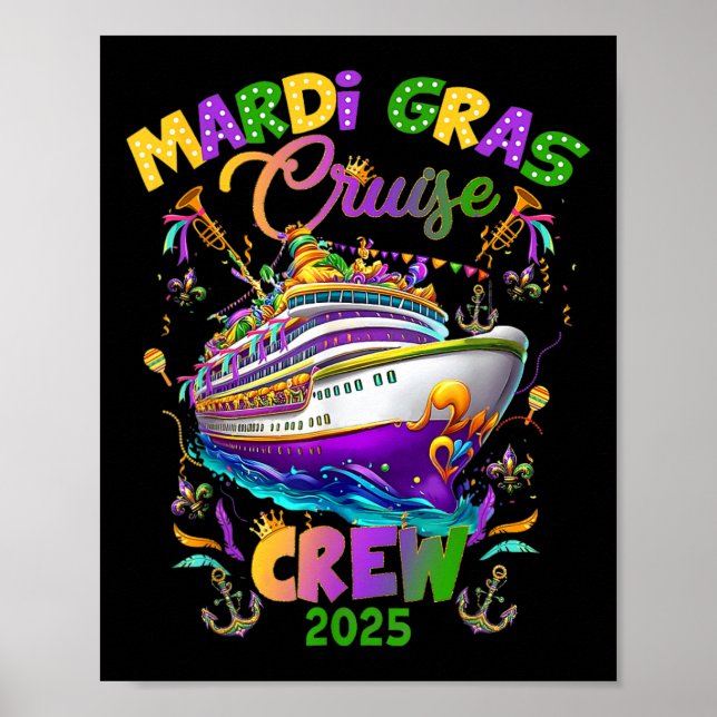 Mardi Gras Carnival Cruise 2025 Cruising Mask Ship Poster (Front)