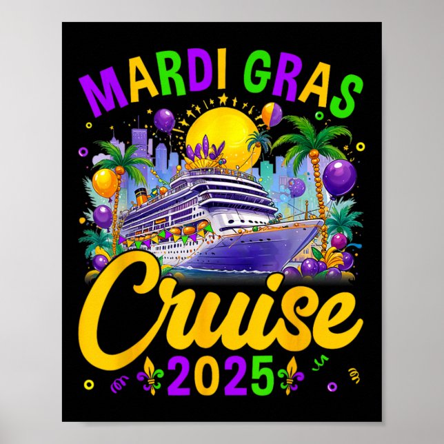 Mardi Gras Carnival Cruise 2025 Family Cruising Ma Poster (Front)
