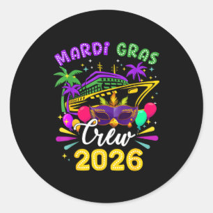 Mardi Gras Carnival Cruise Crew 2026 Trip Family M Classic Round Sticker