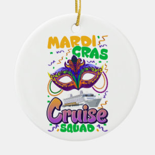 Mardi Gras Carnival Cruise Vacation Travel Ceramic Tree Decoration