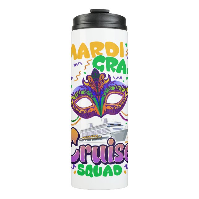 Mardi Gras Carnival Cruise Vacation Travel  Thermal Tumbler (Front)