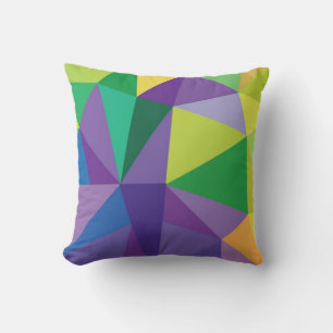 Mardi Gras Carnival Festive Abstract Geometric Art Cushion