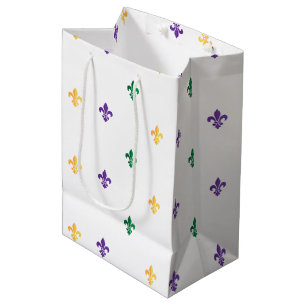 Mardi Gras Carnival Fleur de Lis Diamond Decor Medium Gift Bag