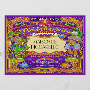 Mardi Gras Carnival Invitation