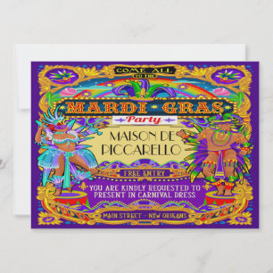 Mardi Gras Carnival Invitation
