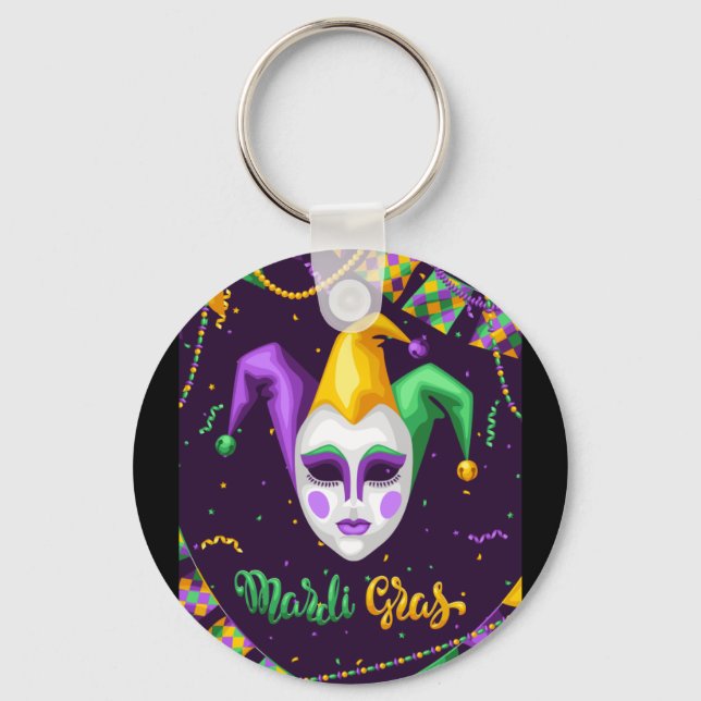 Mardi Gras Carnival Key Ring (Front)