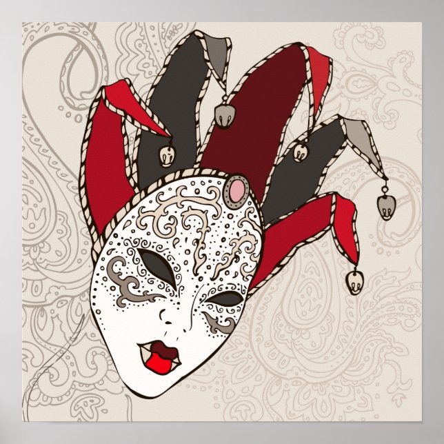 Mardi Gras Carnival Mask Poster (Front)