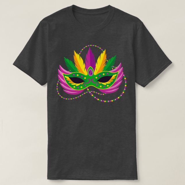 Mardi Gras Carnival Masks Funny Mardi Gras Masquer T-Shirt (Design Front)