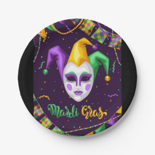Mardi Gras Carnival Paper Plate