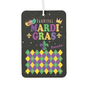 Mardi Gras Carnival Party Fleur de Lis Rhombus Car Air Freshener