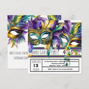 Mardi Gras Carnival Party Invitation