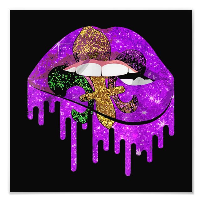 Mardi Gras Carnival Purple Gold Photo Print (Front)