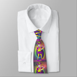 Mardi Gras Carnival  Purple Yellow Jester Tie