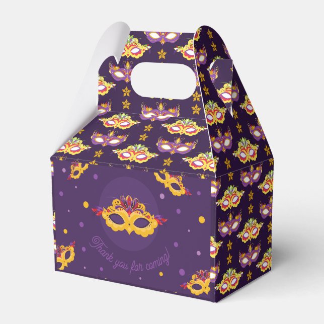 Mardi Gras Carnival Thank you  Favour Box (Front Side)