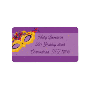 Mardi Gras Carnival Theme Label