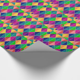 Mardi Gras Carnival Yellow Purple Green Diamonds Wrapping Paper