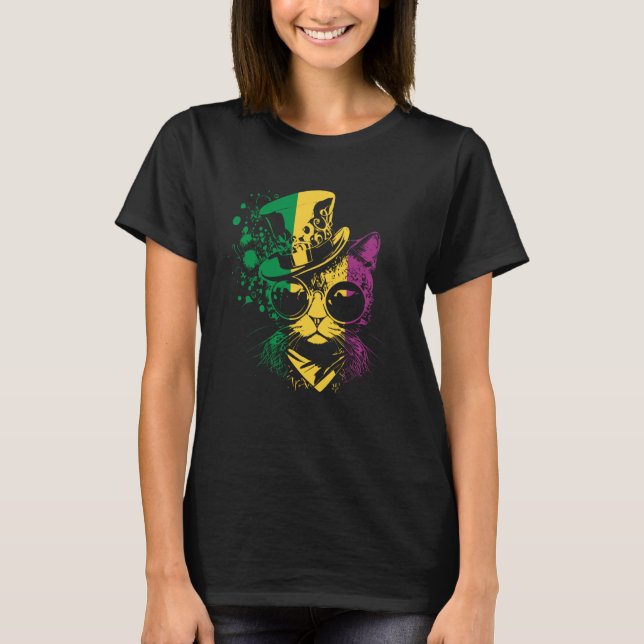 Mardi Gras Cat  1 T-Shirt (Front)