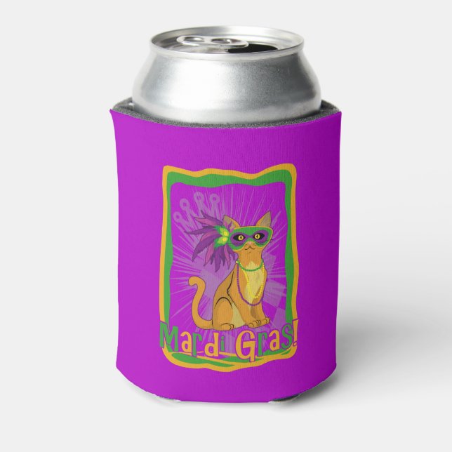 Mardi Gras Cat Can Cooler (Can Back)