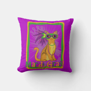Mardi Gras Cat Cushion