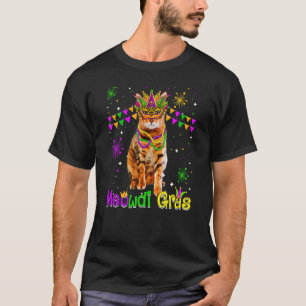 Mardi Gras Cat  Cute Bengal Cat Carnival Mask T-Shirt