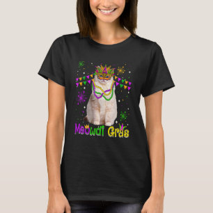 Mardi Gras Cat Cute Ragdoll Cat Carnival Mask T-Shirt